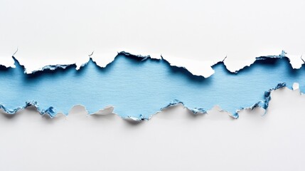 Obraz premium Torn Paper Texture with Soft Blue Background for Creative Design Projects