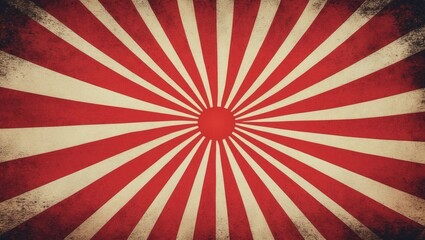 Red grunge backdrop featuring a sunburst design.