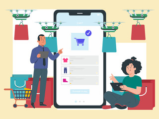 Technology Merchandising Concept Illustration Stylish and Beautiful