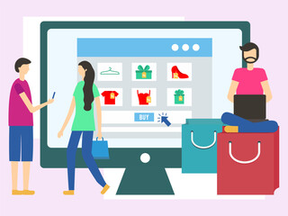 Ecommerce Merchandising Concept Illustration Stylish and Beautiful