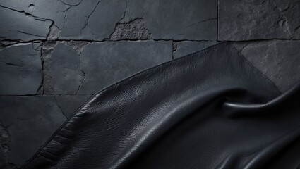 Dark gray and black stone backdrop featuring a concrete wall texture that resembles skin.