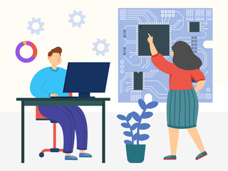 Microchip Concept Illustration Stylish and Beautiful