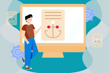 Anchor Text Concept Illustration Stylish and Beautiful