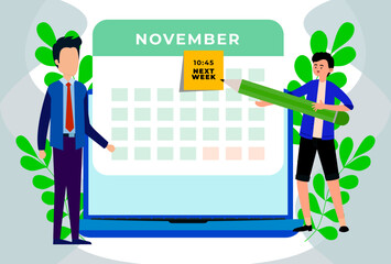 Content Calendar Concept Illustration Stylish and Beautiful