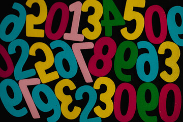 Background of numbers. from zero to nine. Numbers texture. Finance data concept. Mathematic. Seamless pattern with numbers. financial crisis concept. Business success.