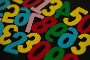 Background of numbers. from zero to nine. Numbers texture. Finance data concept. Mathematic. Seamless pattern with numbers. financial crisis concept. Business success.