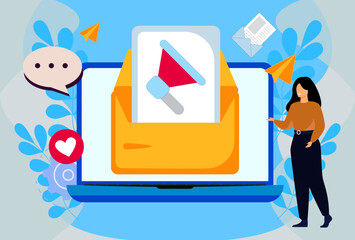 Email Marketing Campaign Concept Illustration Stylish and Beautiful