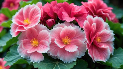 beautiful red begonia flower blooming in the garden