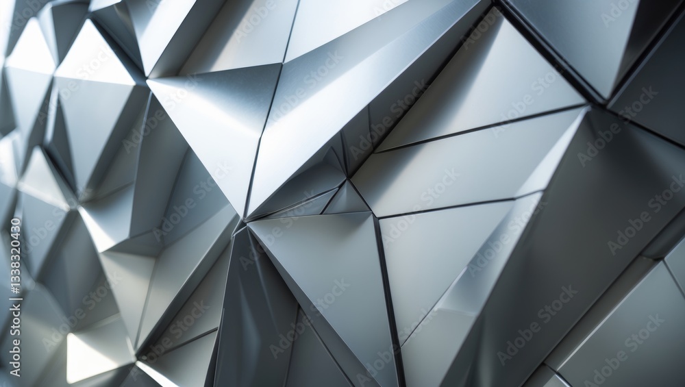 Poster angular metal panels. steel sheets that evoke abstract modern architecture details for interior or e