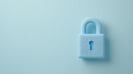 Fototapeta premium Blue Plastic Lock on Soft Background Symbolizing Security and Protection in Digital and Physical Space
