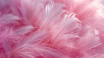 Obraz premium Closeup view of beautiful pink feathers as background