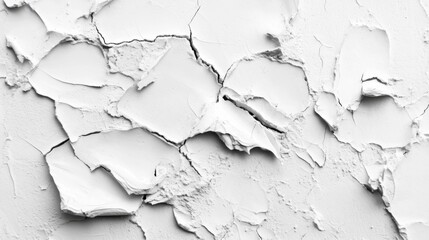 Obraz premium Cracked White Plaster Wall Texture Abstract