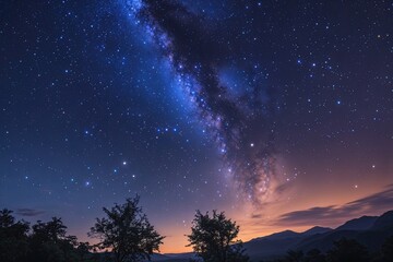 Serene Night Sky with Luminous Stars and Cosmos