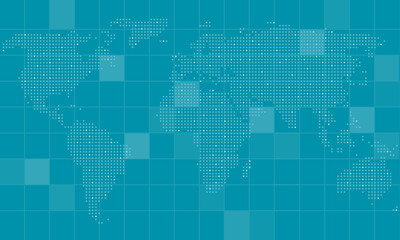 Abstract world map and technology background design. flat vector