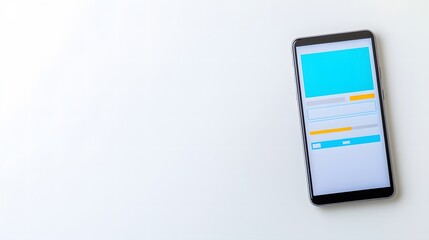 Smartphone displaying a website page designed by creative ux designer in a modern digital workspace environment