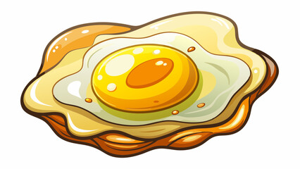 Floating fried egg isolated on a white background showcasing its golden yolk and crispy edges in a dynamic view, Floating fried egg isolated