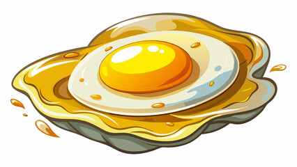 Floating fried egg isolated on a white background showcasing its golden yolk and crispy edges in a dynamic view, Floating fried egg isolated
