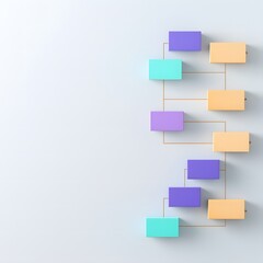 Realistic 3d rendered diagram of value stream mapping illustrating efficiency and flow in a business process