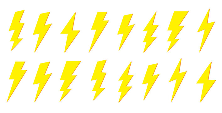 Lightning bolt, thunder flash and electric voltage icon