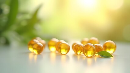 Radiant Glow Vitamin C Ampoules in Soft Light.JButtonReflecting Artistry on Crisp White with Botanical Greens