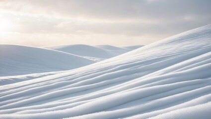 Beautiful natural snowdrift on a sunny day. Background of winter snow in nature, with selective focus. Texture of winter snow.