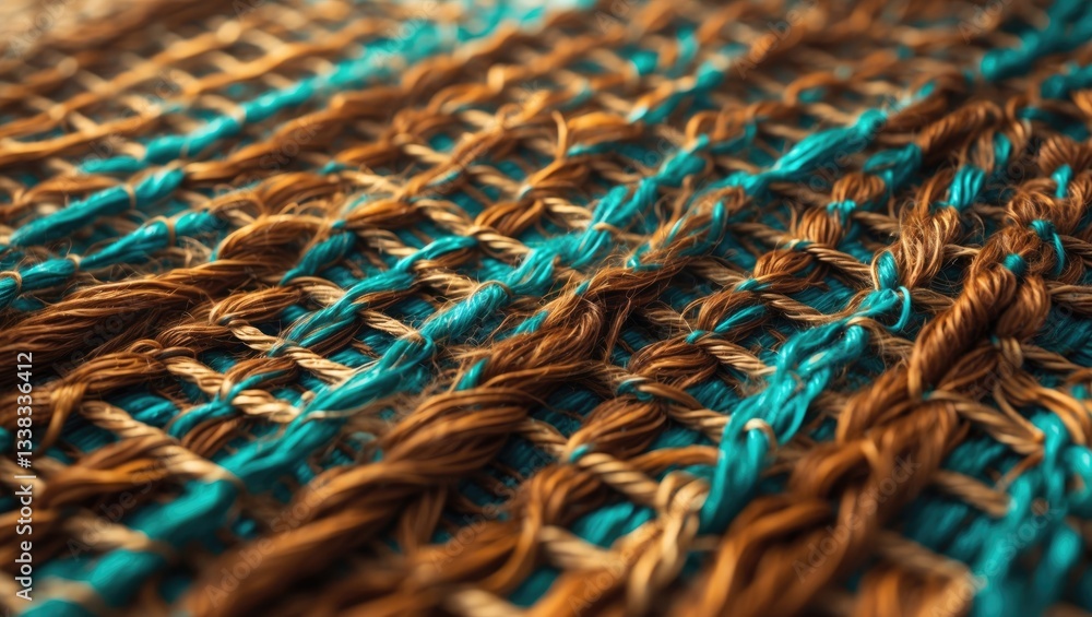 Poster woven fabric texture showcases a delicate interaction of threads, where each strand is meticulously 