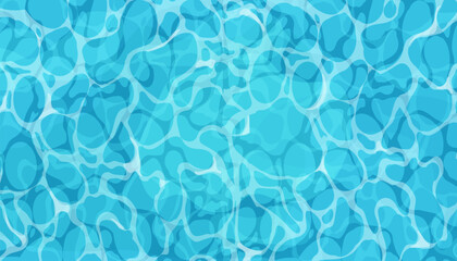 Water ripple surface pool or ocean water with glares sunlight reflections, game texture top view. Beach sea clean and deep water.