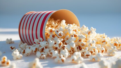 popcorn in cardboard container isolated on background