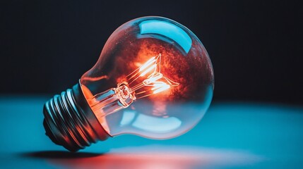 Illuminating Innovation, A Vibrant Close-Up of a Glowing Light Bulb