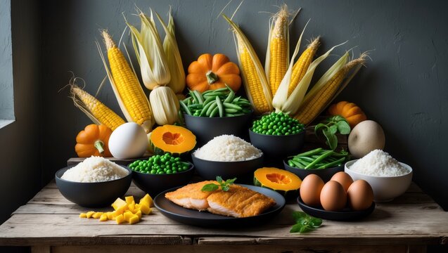 Still life featuring ingredients for preparing traditional food consumed during Easter.