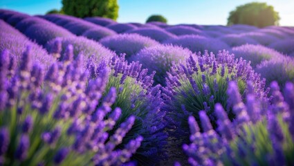 Fototapeta premium Vibrant Lavender Fields at Peak Bloom