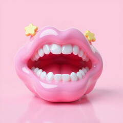 Naklejka premium pink open mouth