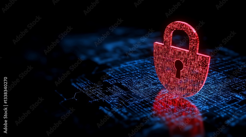 Aufkleber digital lock icon on a dark background representing cybersecurity and data protection concepts