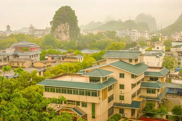 Fototapeta premium Rock formation in Yangshuo, Guilin, China
