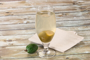 Homemade organic feijoa compote drink