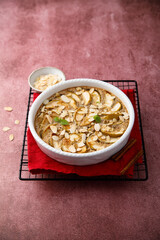 Apple tart with almond flakes