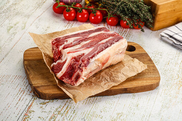 Raw beef ribs for cooking