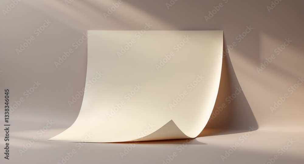 Poster isolated image of blank paper against a backdrop with a shadow and clipping path.