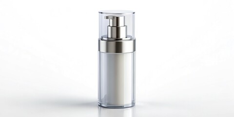 Airless Pump Bottle Mockup:  Clean Cosmetic Packaging Design for Skincare Products