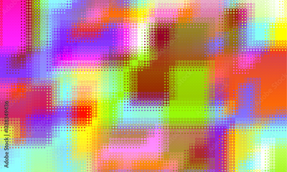 Leinwandbilder Pixilated abstract Energy background. Halftone effect. Vector image. Small particles with overlay moire effect