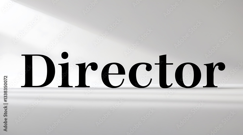 Poster director text displayed prominently on a plain background with soft lighting effects