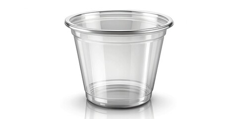 Clear Plastic Cup Mockup - Isolated on White Background, Perfect for Branding & Design Projects
