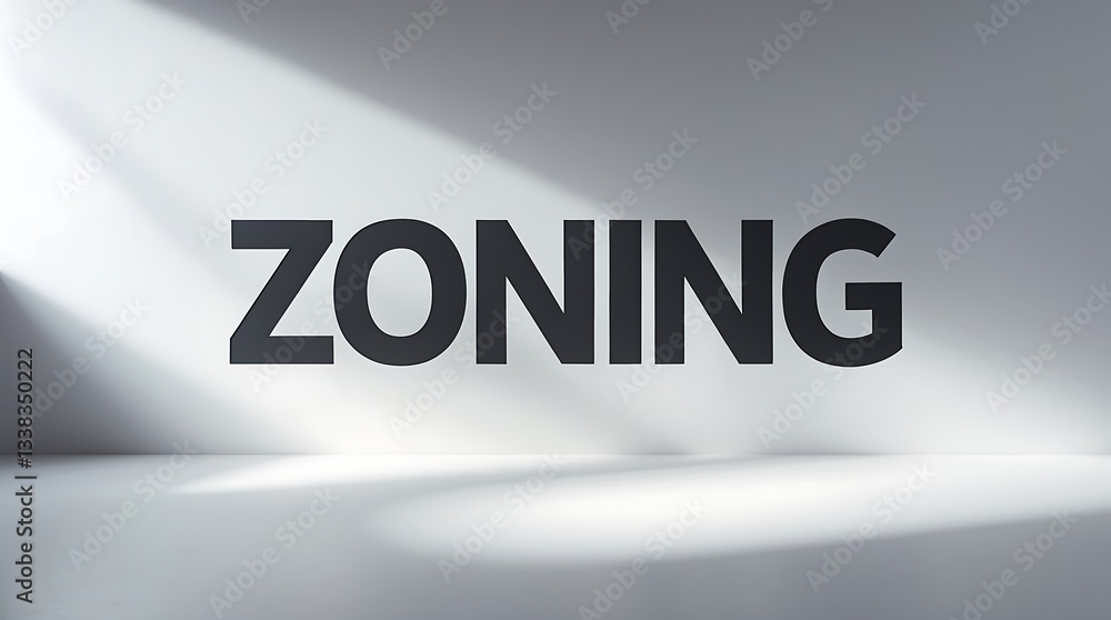 Poster creative zoning concept highlighted by sharp light angles and bold typography