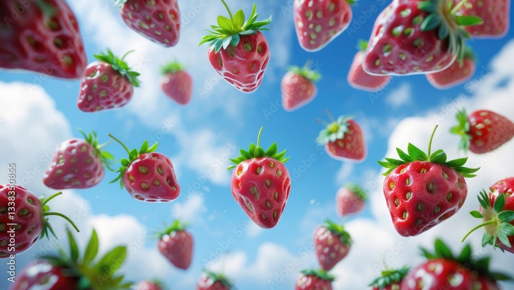 Poster the arrangement of strawberries against a backdrop. fresh natural strawberries isolated. strawberrie