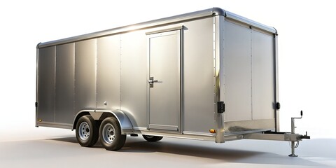 Enclosed Cargo Trailer Mockup:  Modern Design, Customizable Branding, 3D Render
