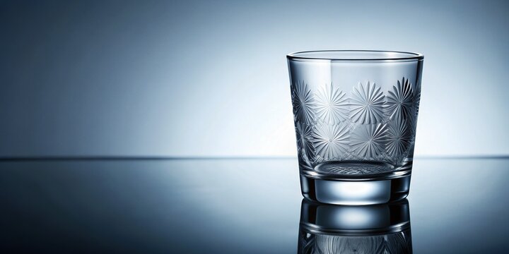 Etched Shot Glass Mockup: Clear Glass with Customizable Design Space