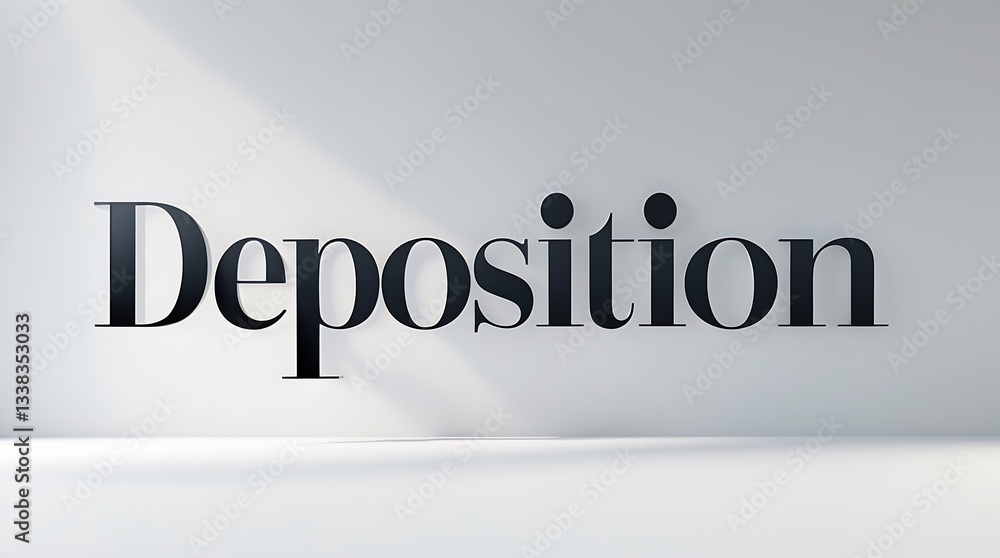 Aufkleber elegant typography of the word deposition in a minimalist setting with soft shadows