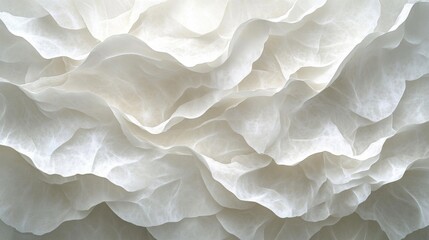 Obraz premium Abstract White Fabric Draped Softly In Waves