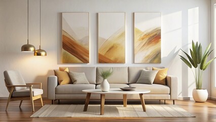 Modern Home Canvas Mockups: Stylish Interior Design Wall Art Display
