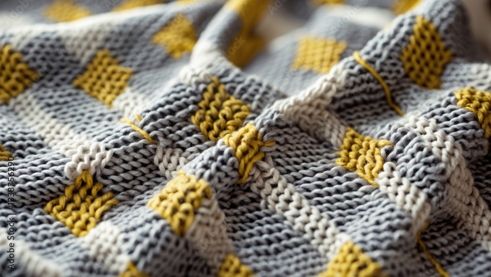 Poster comforting backdrop of knitted texture with wish print.